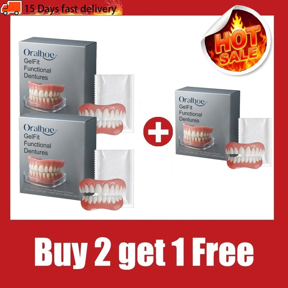 Tidesmit 2026 silicone fake teeth kit for gap filling, comfortable realistic upper and lower denture set