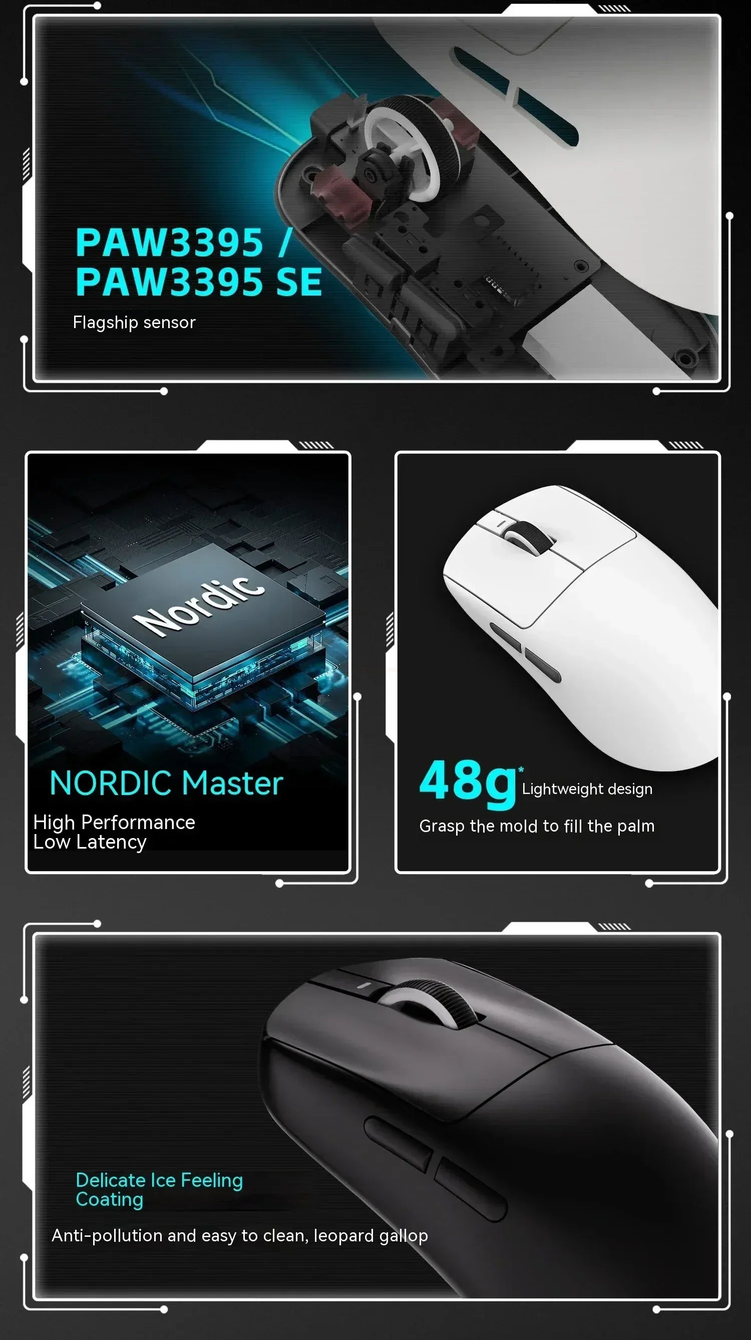 VXE Dragonfly R1 Pro Max Wireless Bluetooth Mouse Lightweight Paw3395 2KHz Intelligent Speed X Low Delay Fps Gaming Mouse Gift