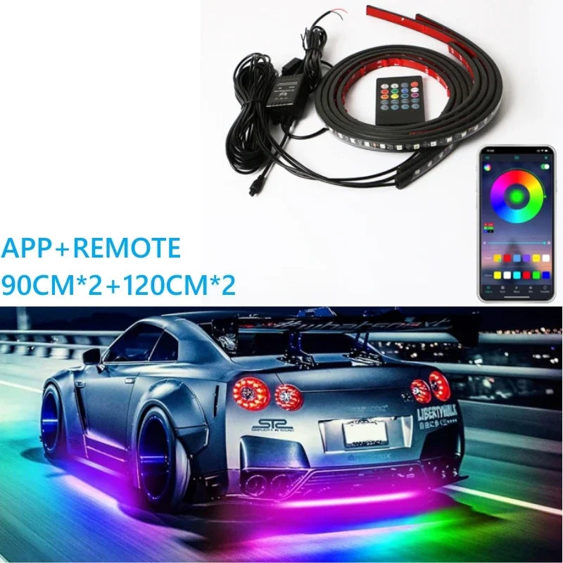 Car Underglow LED Light Kit RGB Dream Color - App Controlled Tidesmit 90cm 120cm Colorful Tidesmit