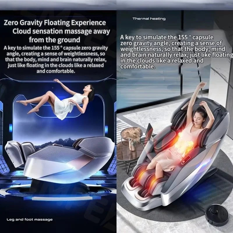 4D Full Body Massage Chair - Zero Gravity Heat Therapy - Black Body Shaping Massage Equipment Tidesmit