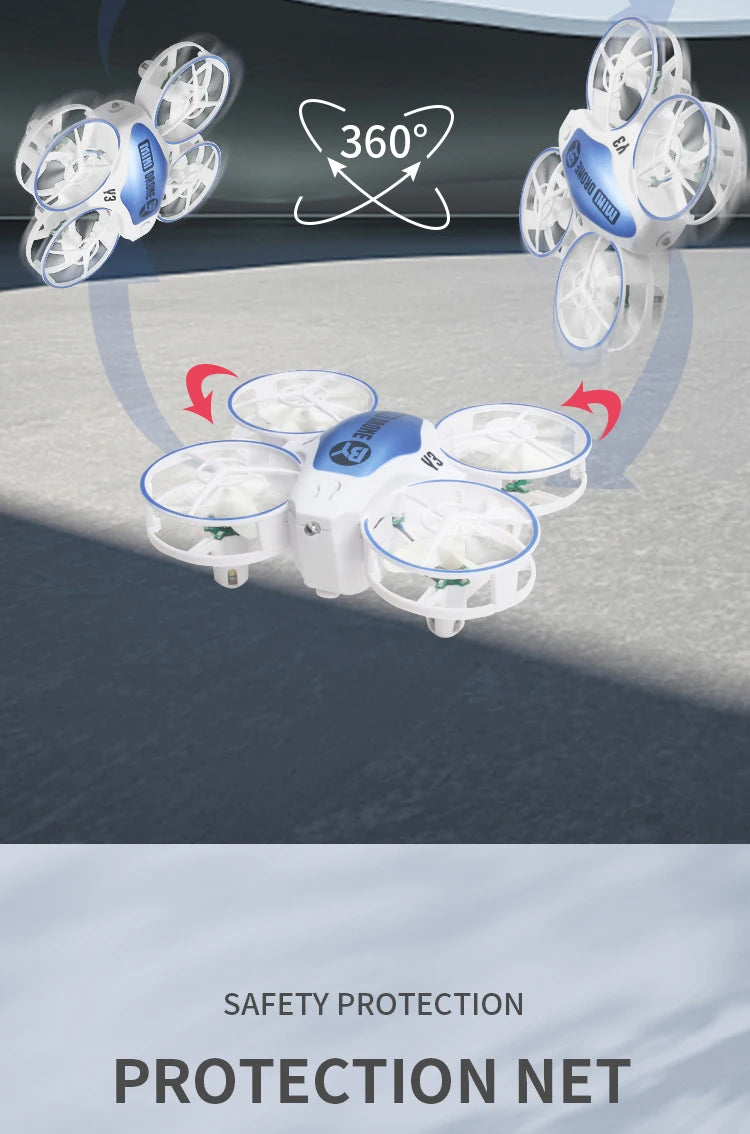 Mini Drone With Lights For Kids - Obstacle Avoidance UFO Quadcopter Tidesmit