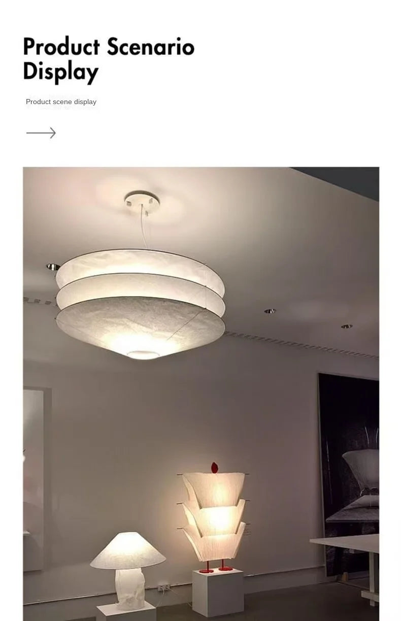 Wabi-Sabi Paper Pendant Light - Large Japanese Minimalist Hanging Lamp Tidesmit