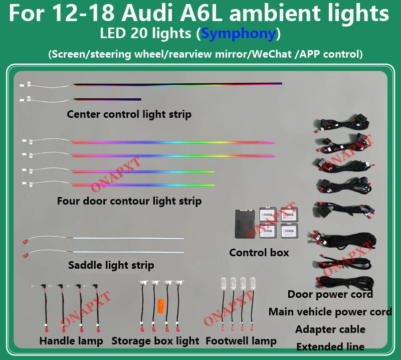 Audi Interior Ambient LED Lighting Kit | Premium Dashboard Glow A6L Style 2 Tidesmit