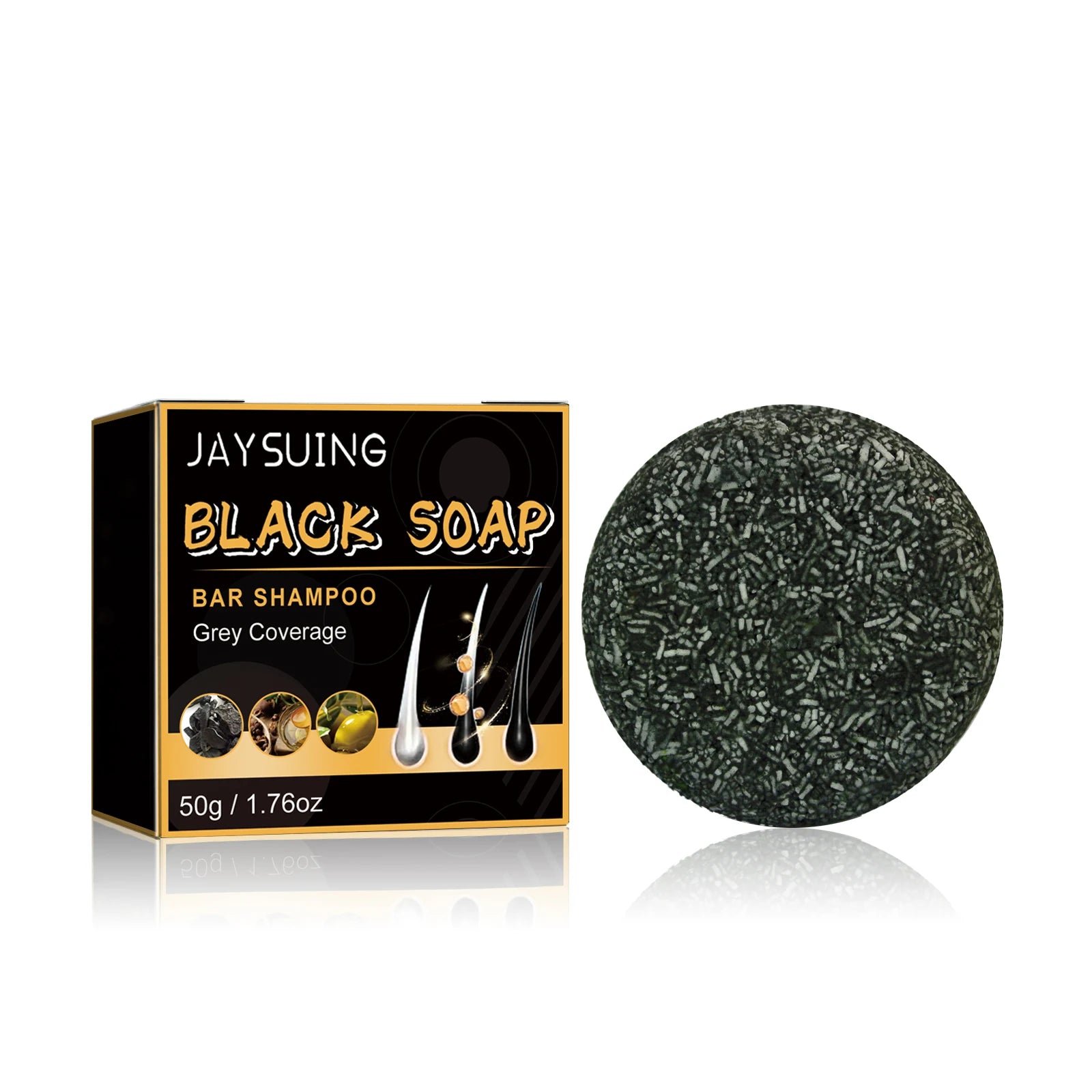Gray Hair Shampoo Bar Turn Black Improve Dull & White Hair Anti-Dandruff Nourish Scalp  Polygonum Multiflorum Biotin Soap