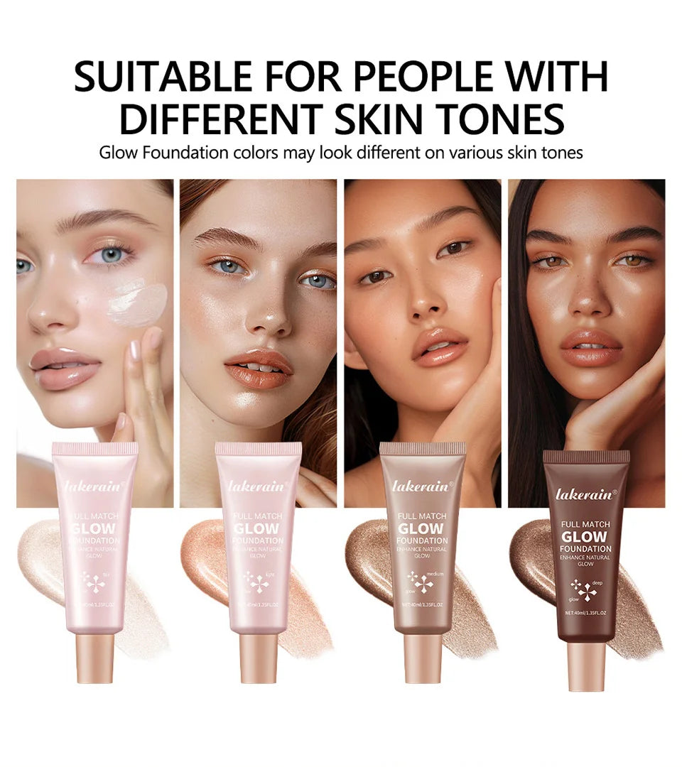 Tidesmit Glowing Foundation liquid texture close-up showing moisturizing natural glow enhancer face makeup
