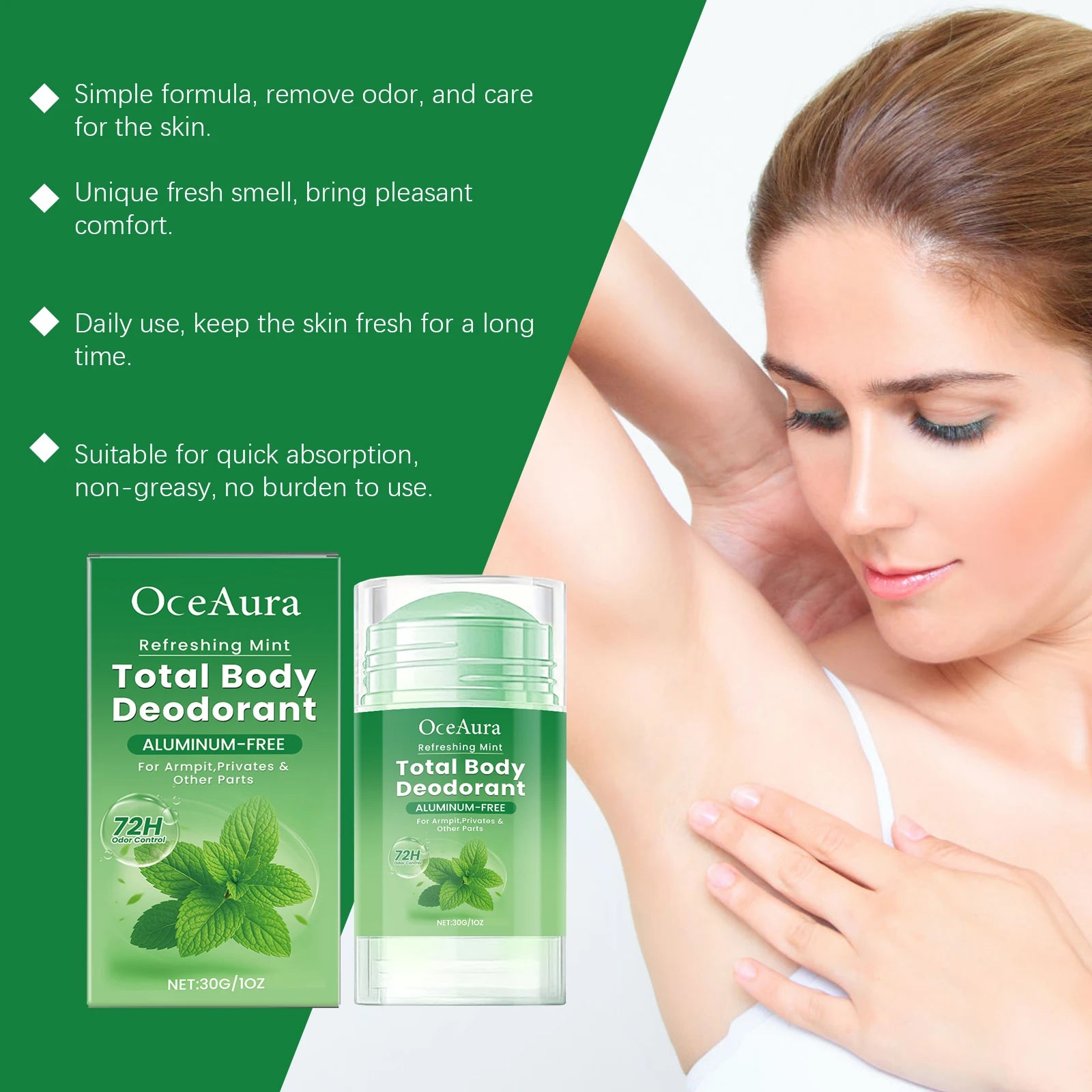Tidesmit Mint Body Care Stick for long-lasting freshness, odor purification, and moisturizing daily use.