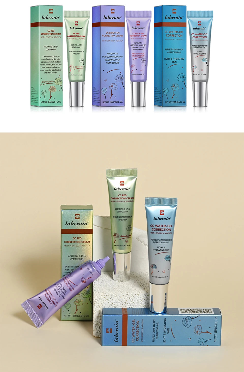 Tidesmit moisturizing CC brightening color correction cream for face makeup showing waterproof and long-lasting finish