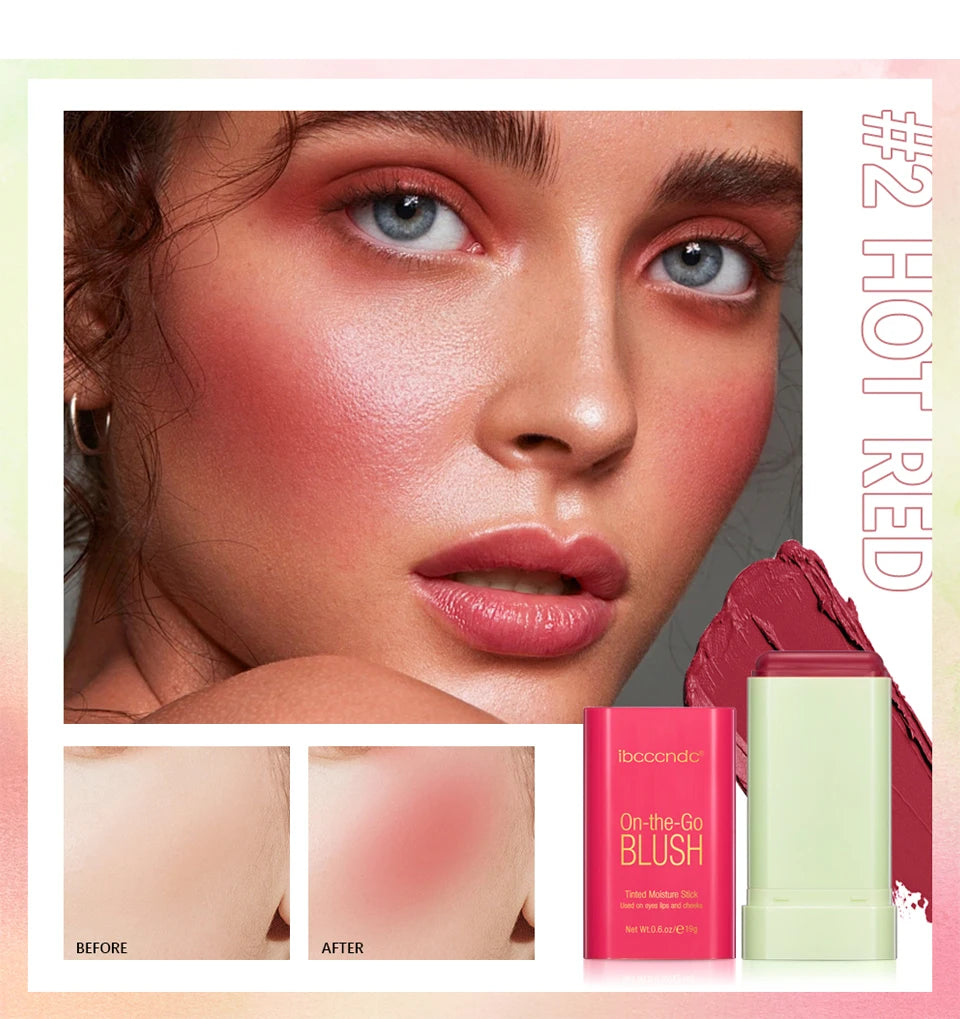 Tidesmit multi-functional waterproof cream blush stick for high pigment face makeup glowing skin texture