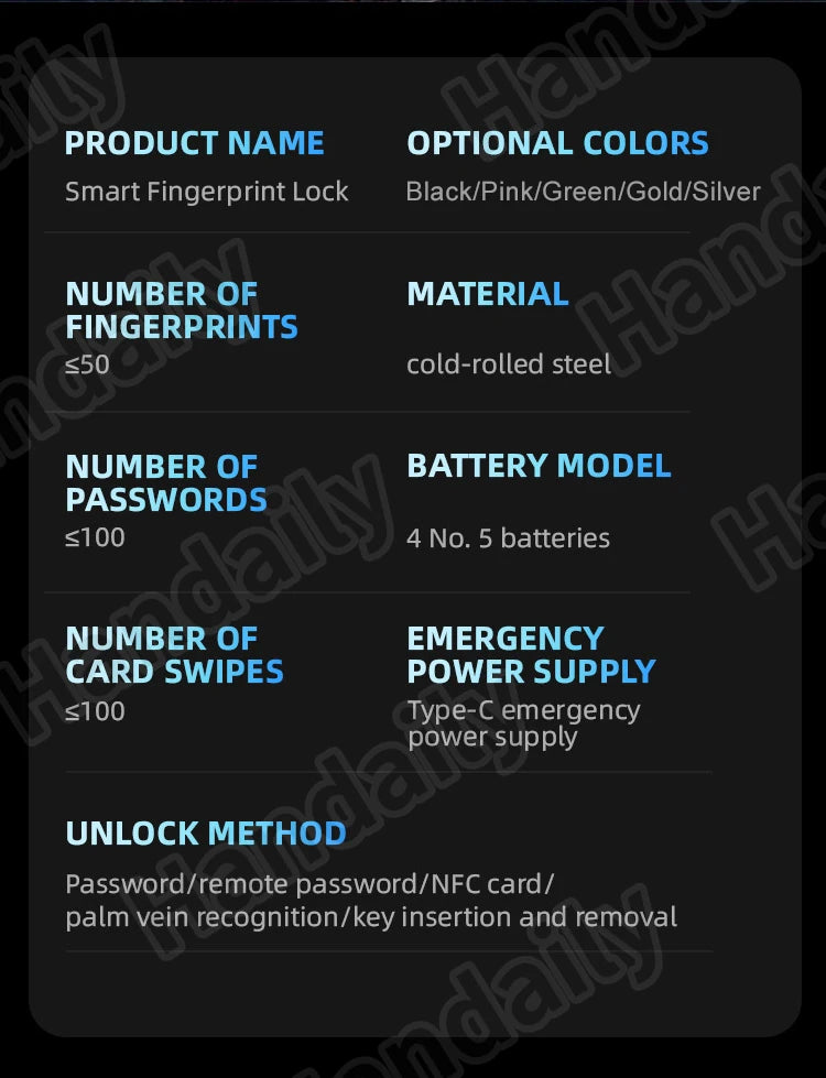Waterproof Smart Door Lock with Camera Video Monitoring Intercom Palm Vein 3D Face Recognition Tuya Electric Door Lock