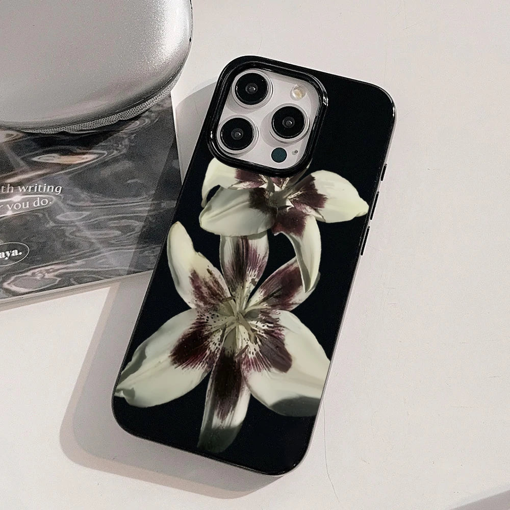 Retro Lily Flower Phone Case: Shock-Absorbing Slim Fit Cover Tidesmit