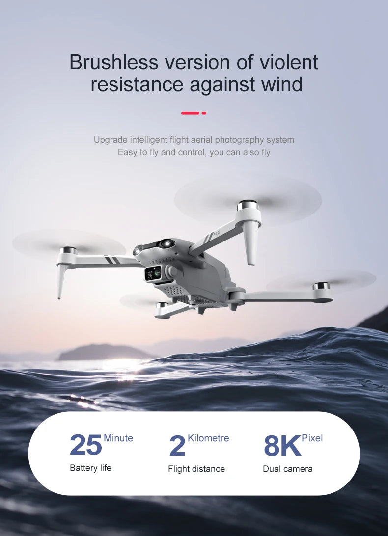 GPS Drone with 8K Dual Camera - Foldable Brushless Quadcopter Tidesmit