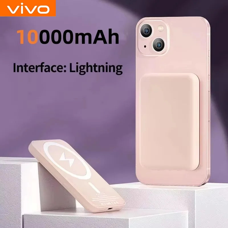 Magnetic Power Bank 50000mAh - Fast Wireless Charger for iPhone Pink 10000mAh Tidesmit