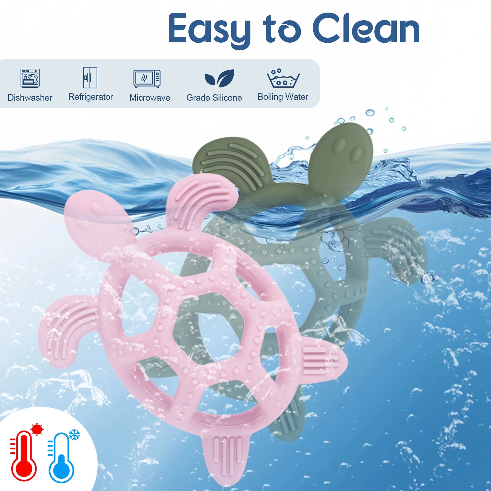 1PC Silicone Baby Teether Toy Minnie Turtle Cartoon Design Silicone Teether Rodent for Teething Relief Baby Teethers Gift