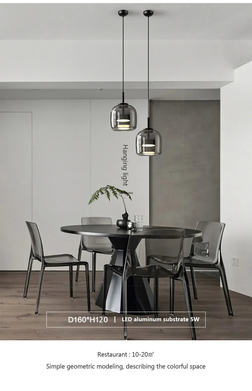 Modern Nordic Glass Ring Light | LED Adjustable Pendant Fixture Tidesmit
