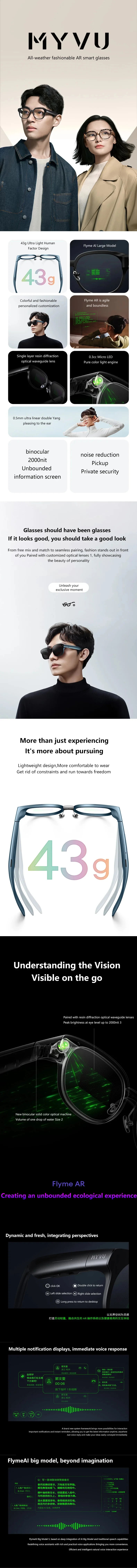 AR Glasses with Real-time Translation Voice Prompt - Gray Tidesmit