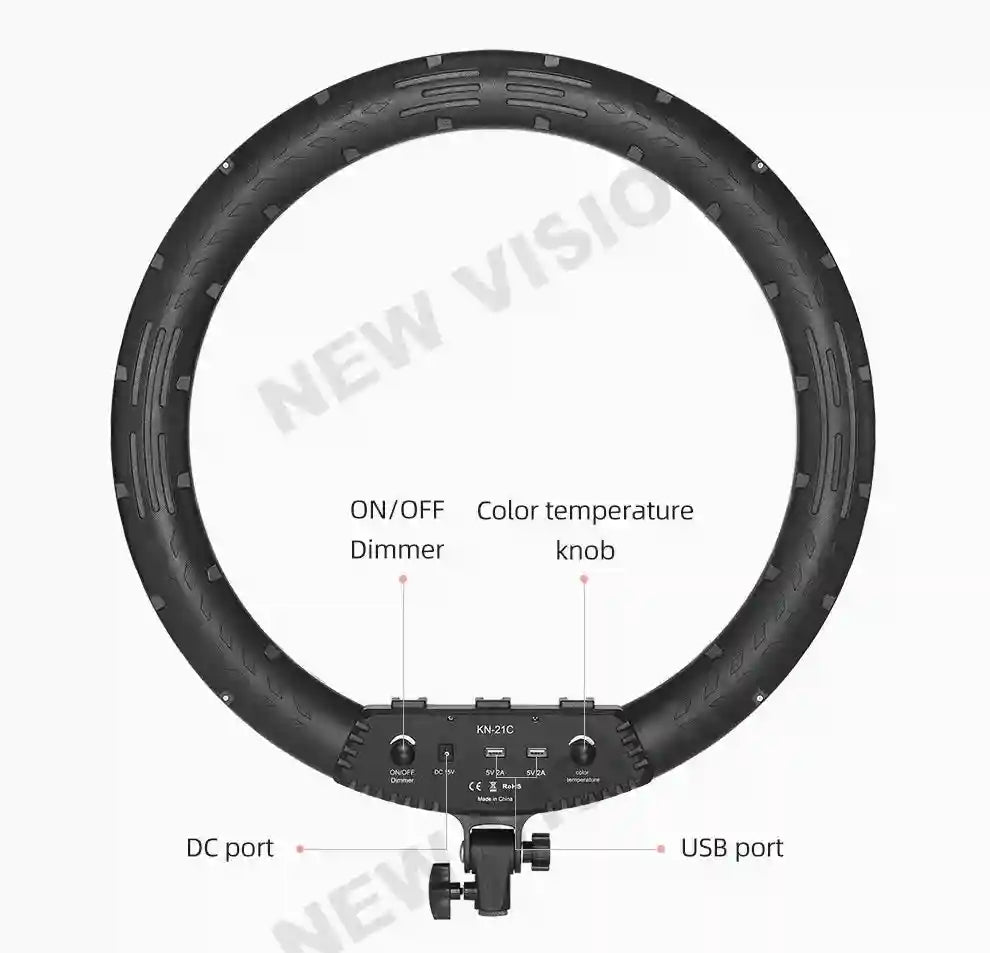 21-Inch LED Ring Light with Adjustable Color Temperature and Tripod Kit Tidesmit