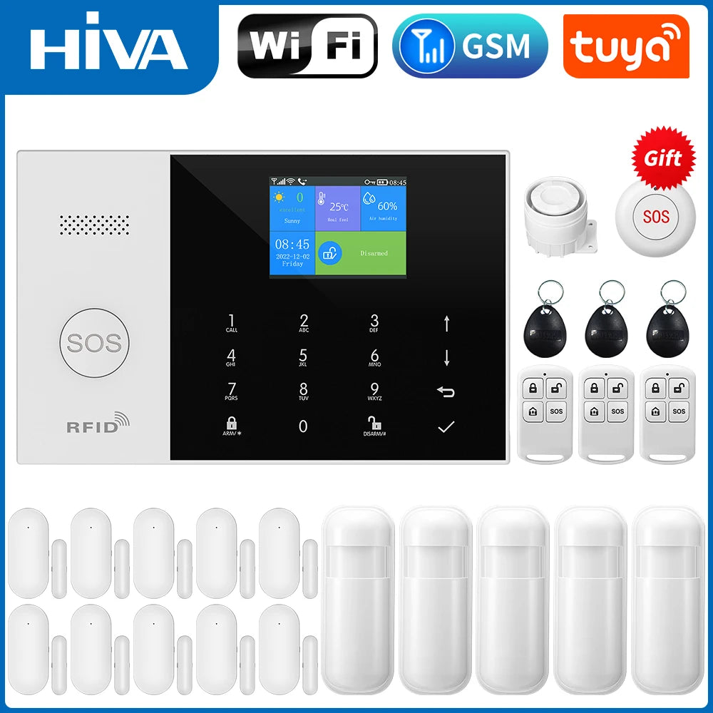 Wireless Home Alarm System with WiFi App Control & Smart Integration F EU Plug Tidesmit