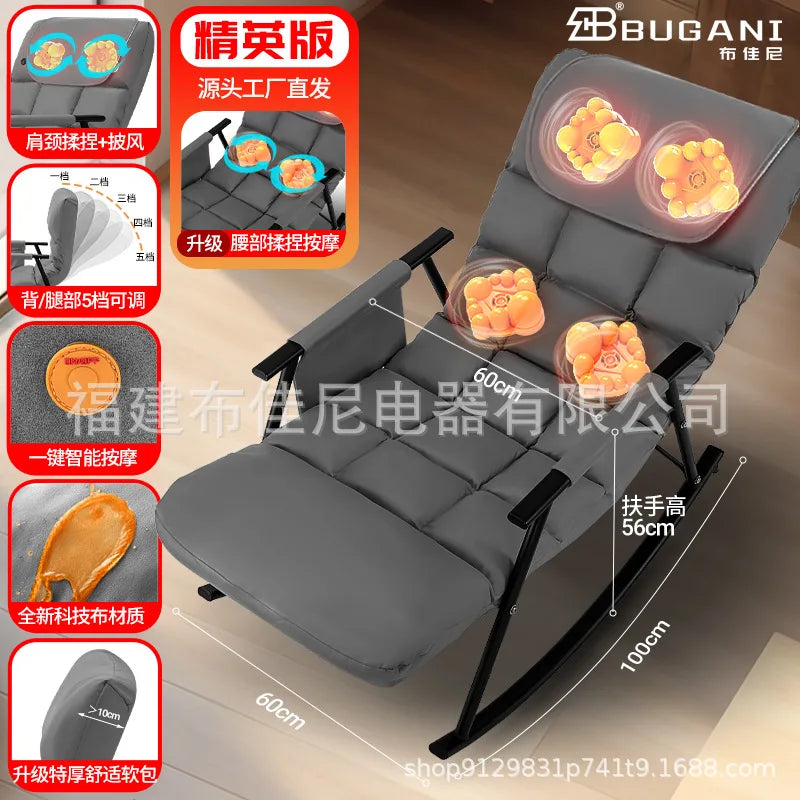 Massage Chair Rocking Recliner | Ergonomic Heated Seat – Orange & Ash Massage Chairs Ash Tidesmit