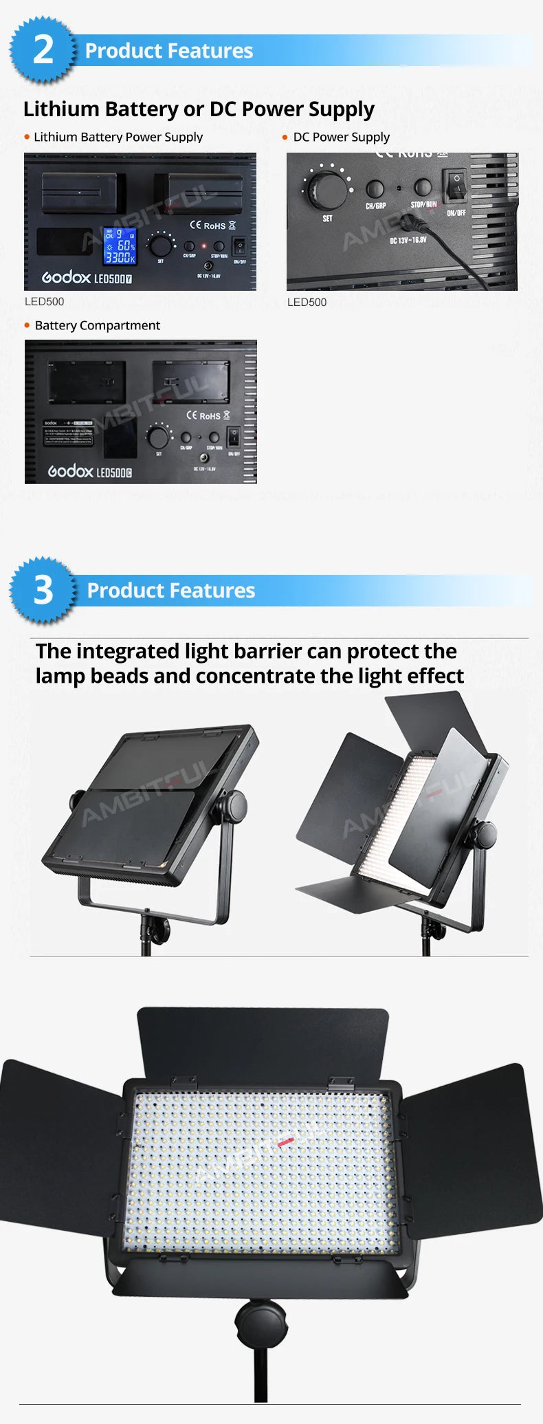 Tidesmit LED Video Light Panel - Adjustable Color Temperature Studio Lamp Tidesmit