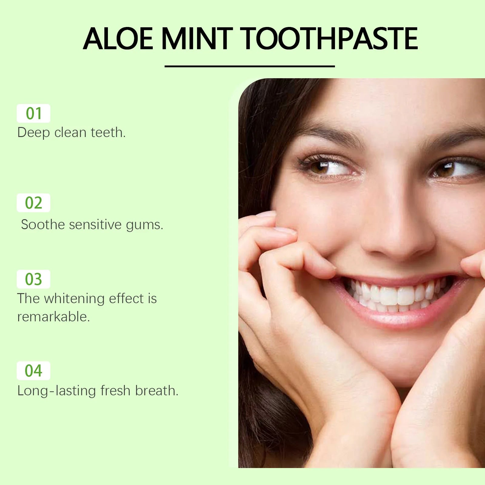 Tidesmit Aloe Vera Mint teeth whitening toothpaste for stain removal and gum health.