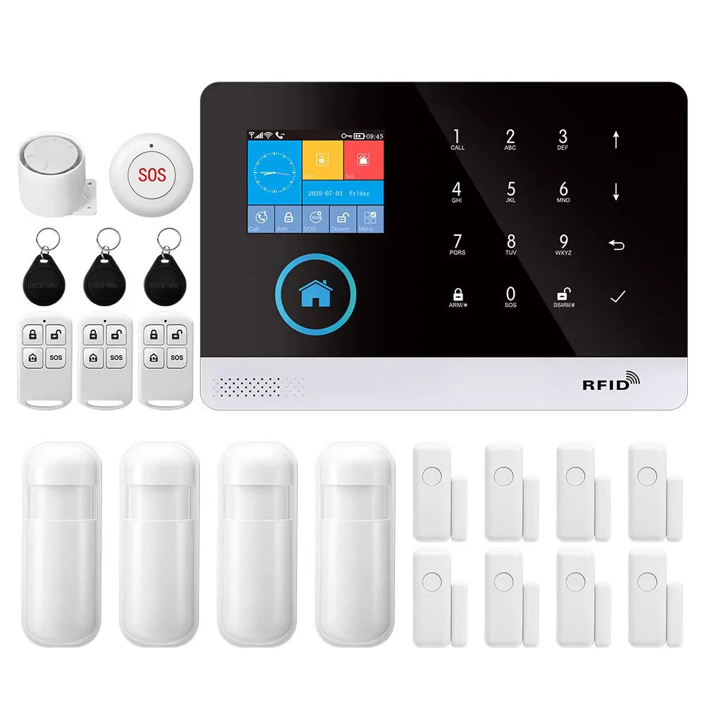 Wireless Home Security Alarm System WiFi GSM Smart Kit by Tidesmit 2G GSM Kit E EU Plug Tidesmit