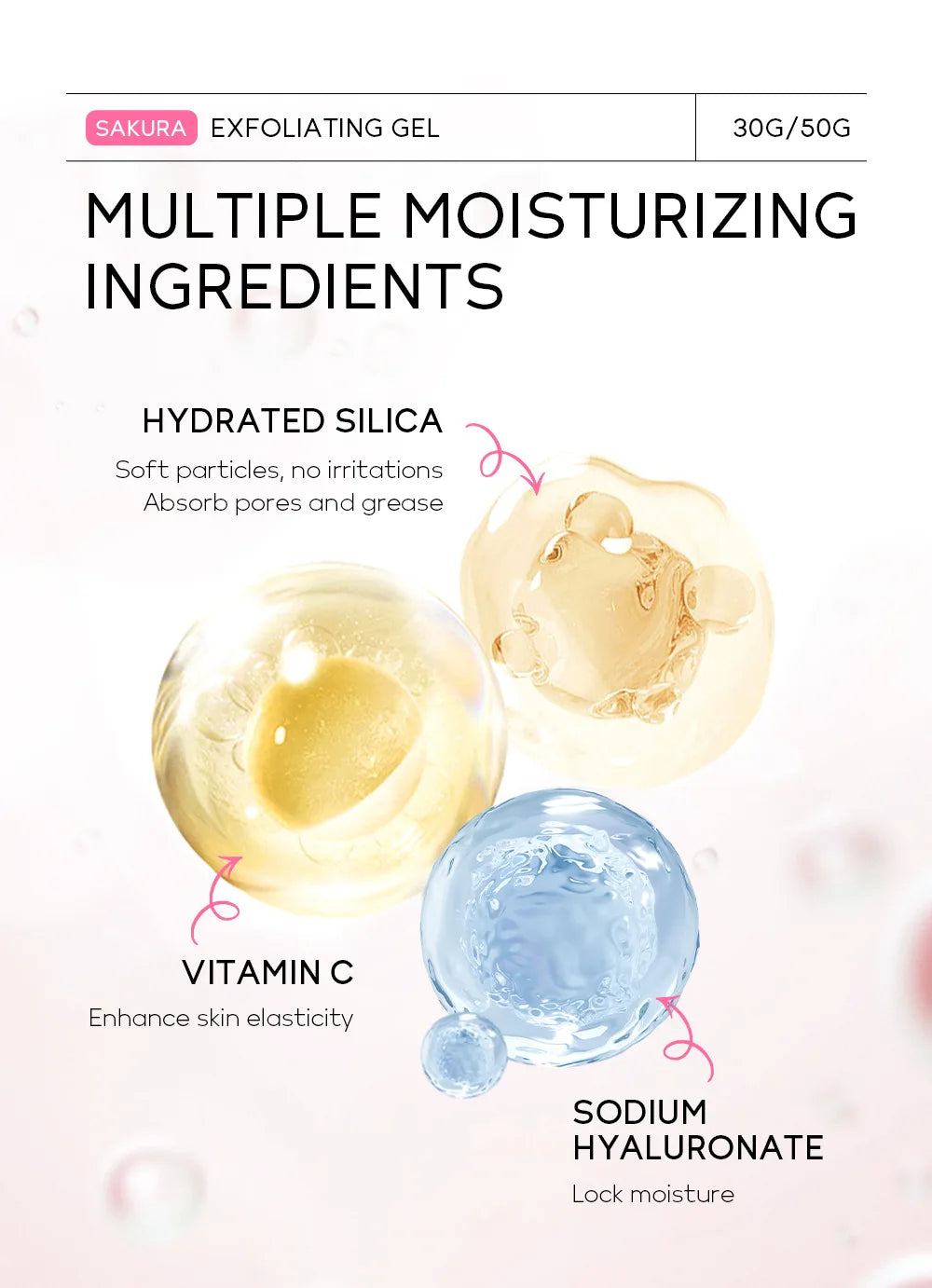 Sakura Exfoliating Gel | Deep Cleansing Face & Body Scrub 30g Scrubs Treatments Tidesmit