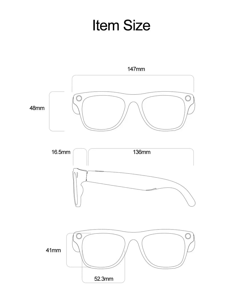 AI Smart Glasses with 100MP Camera & Spatial Audio - Tidesmit Tidesmit