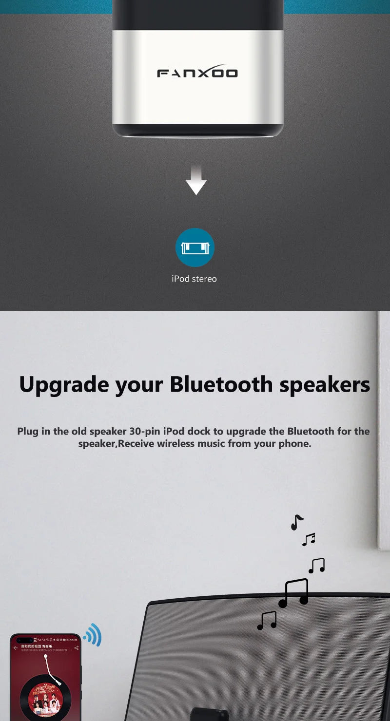 30 Pin Bluetooth Adapter for Bose SoundDock - Wireless Audio Receiver Tidesmit