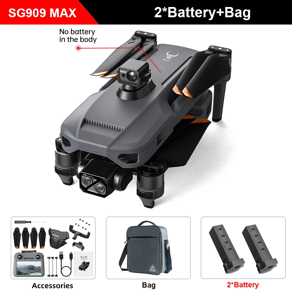 4K GPS Camera Drone with Obstacle Avoidance - Foldable SG909 MAX SG909 MAX 2B CB GERMANY Tidesmit