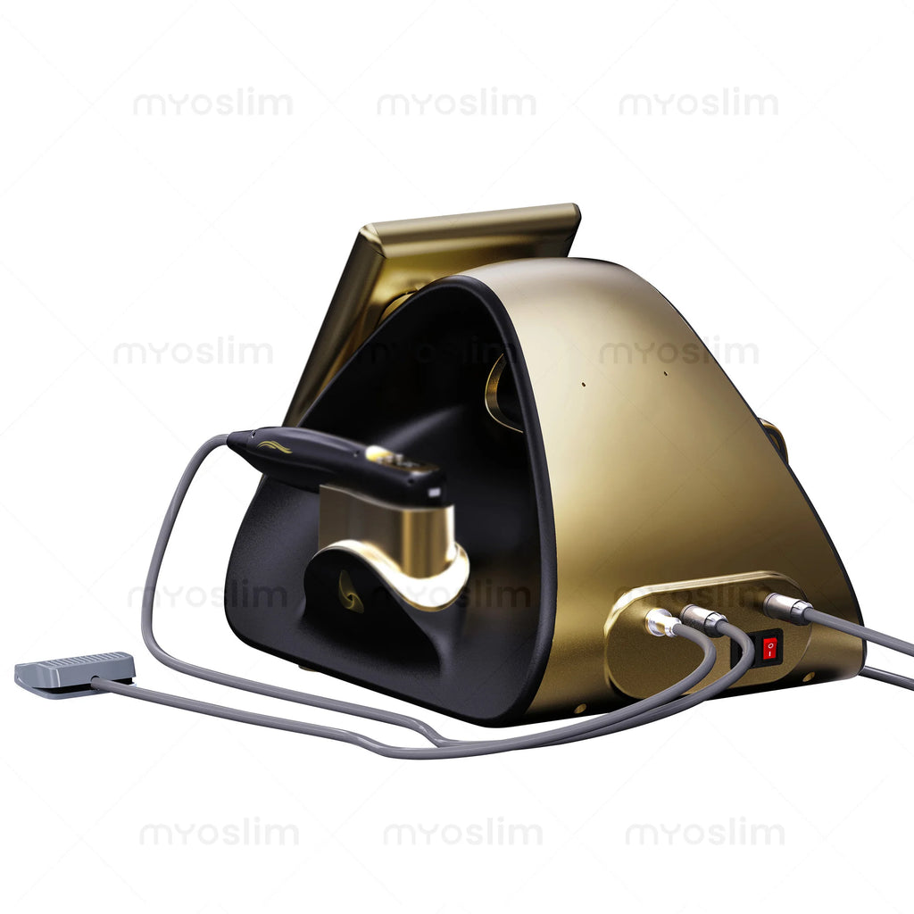 Gold and black 22D MAX HIFU beauty machine for facial tightening, slimming, and body fat reduction treatment.