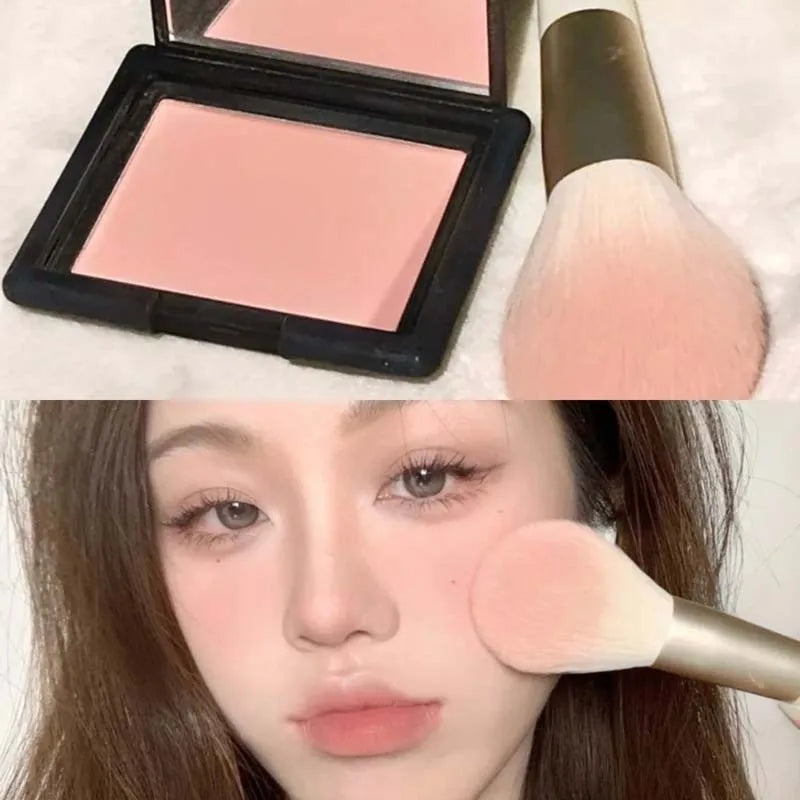 Tidesmit monochrome matte blusher palette texture close-up showing soft silky long-lasting natural nude cheek powder