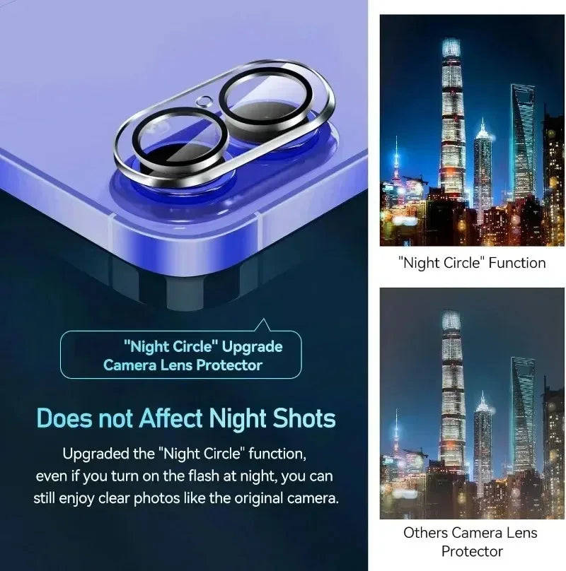 iPhone 16 Camera Lens Protector 5-Pack - 9H Tempered Glass Tidesmit