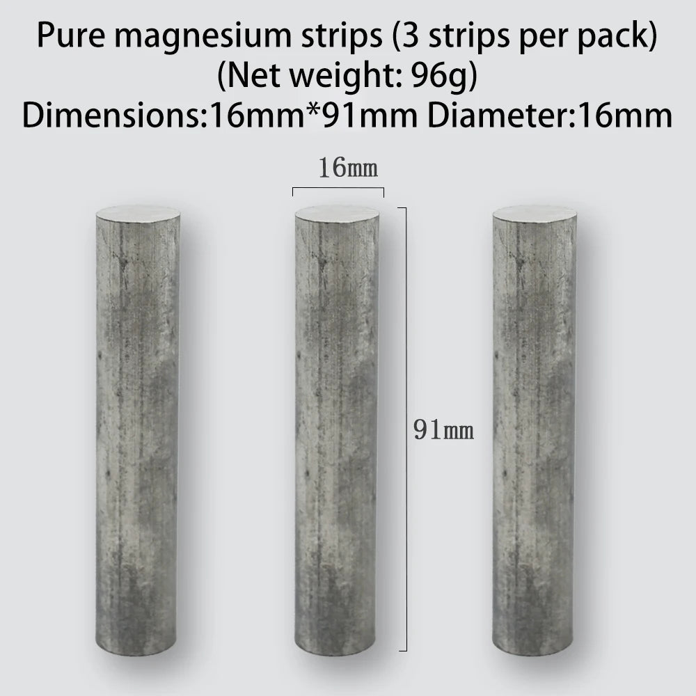 Fire Rod Solid High-purity Pure Magnesium Alloy Rods Outdoor Camping Survival Emergency Fire Metallic Magnesium Strip Survival
