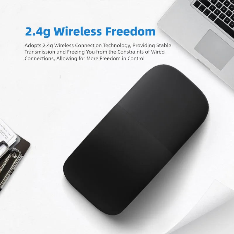Foldable ARC Touch Wireless Mouse Bluetooth/2.4G Silent Ergonomic Slim Portable Mice for Computer iPad Surface Mac Mobile Office