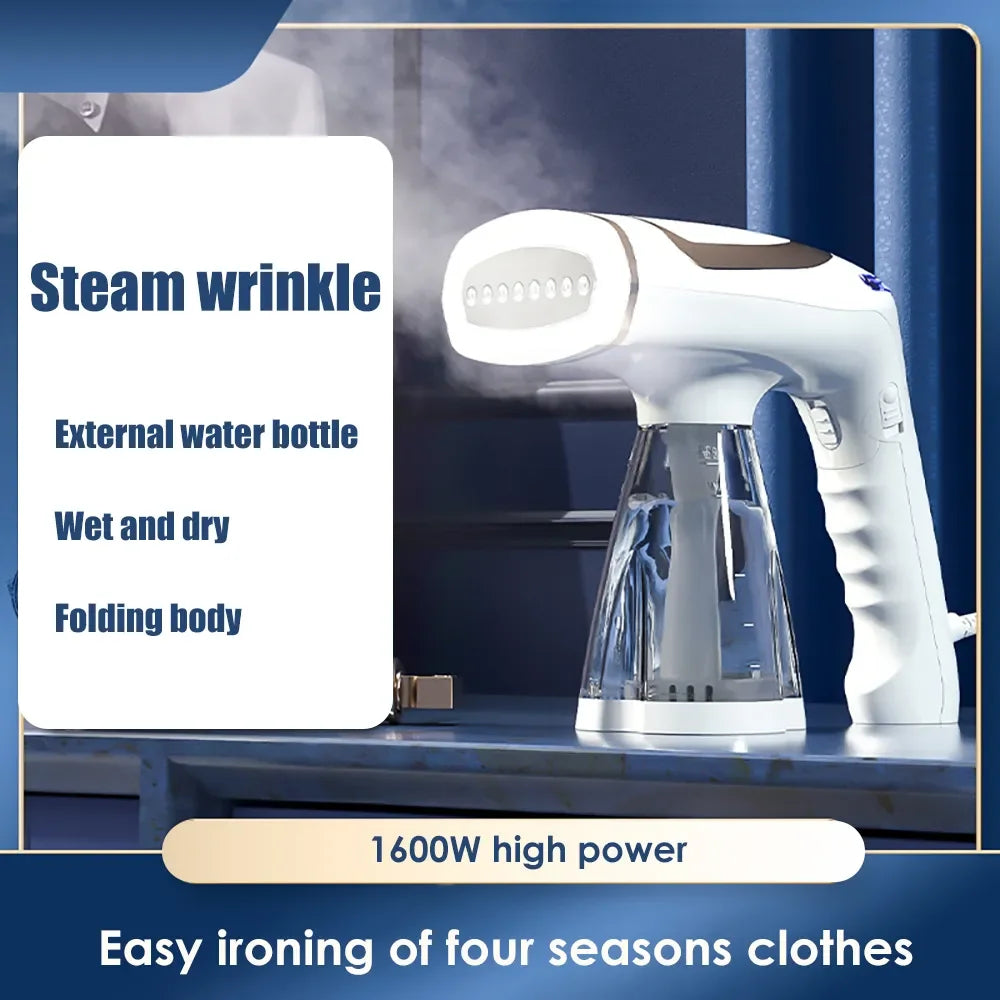 Tidesmit 1600W portable foldable garment steamer shown from the side to highlight compact design for travel laundry