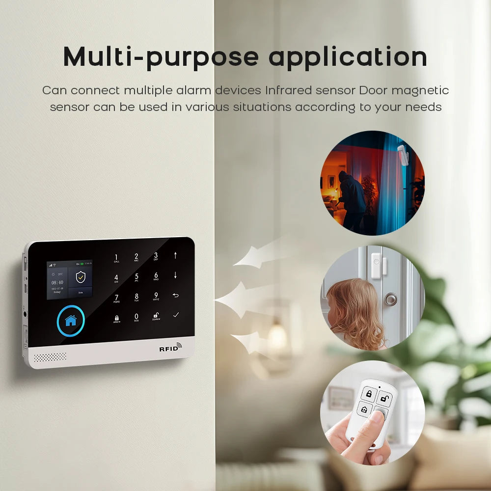 Wireless Home Alarm System with WiFi, Tuya App, and Smart Alerts Tidesmit