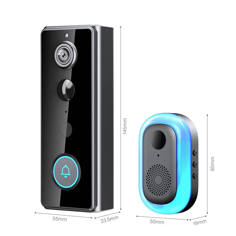 Wireless WIFI FHD Tuya Doorbell IP65 Waterproof Video Intercom with Camera for Home Security PIR Motion Detection Night Vision