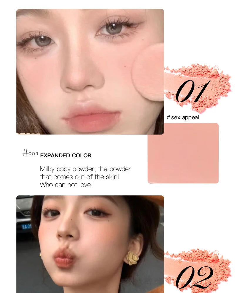 Tidesmit monochrome matte blusher palette showing soft silky texture and natural nude low saturation cheek shades