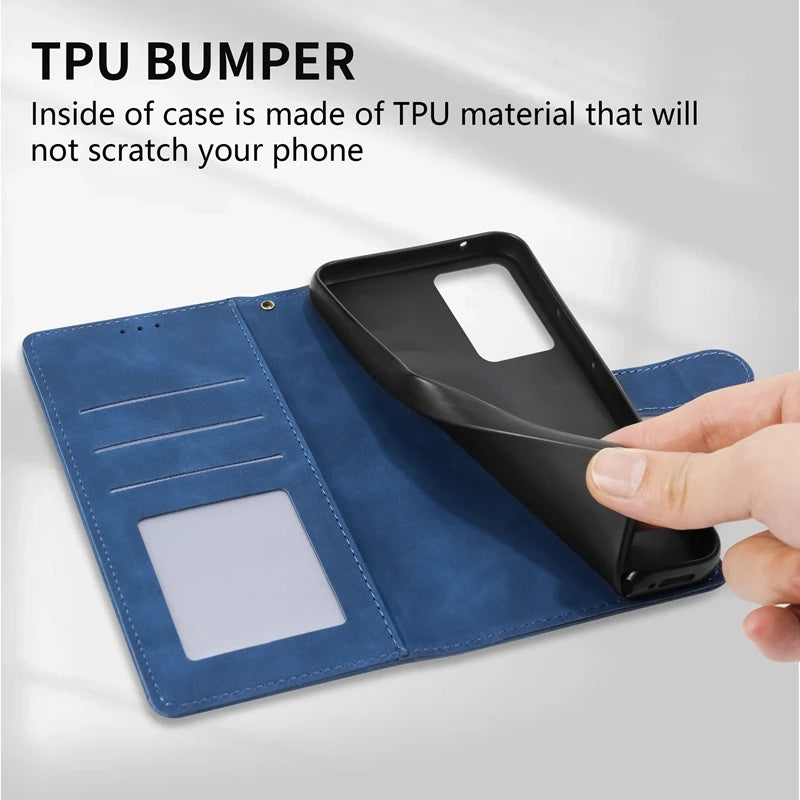 Redmi Note Wallet Case - Shock-Absorbing Leather Flip Cover Tidesmit