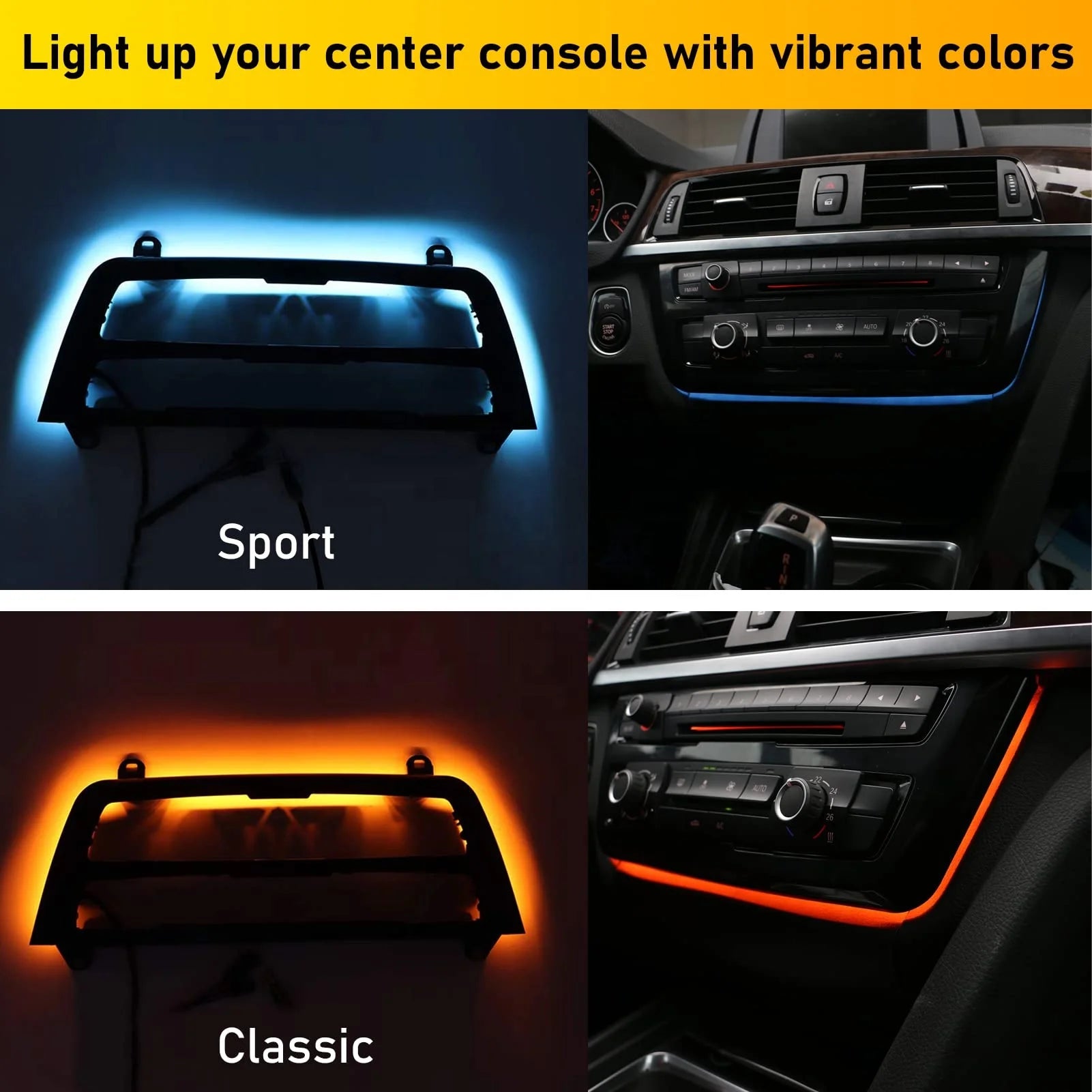 BMW 3 Series Center Console LED Ambient Light Trim Upgrade Tidesmit