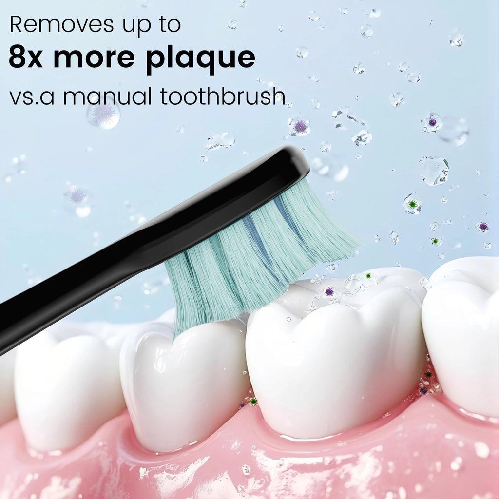 Sejoy Electric Sonic Toothbrush with 10 pcs Replacement Heads 5 Modes USB Rechargeable Waterproof Electric Tooth Brushes