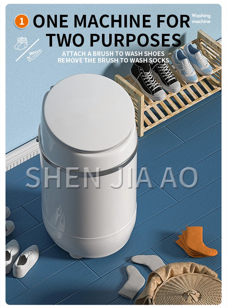Tidesmit automatic mini shoe washing machine with drying function for sneakers and slippers, 11th angle view.