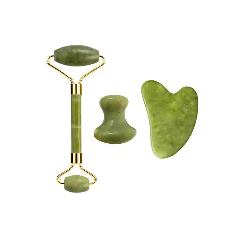Jade Roller and Gua Sha Set: Natural Facial Massage Tool Kit Massage Roller Type 23 Tidesmit