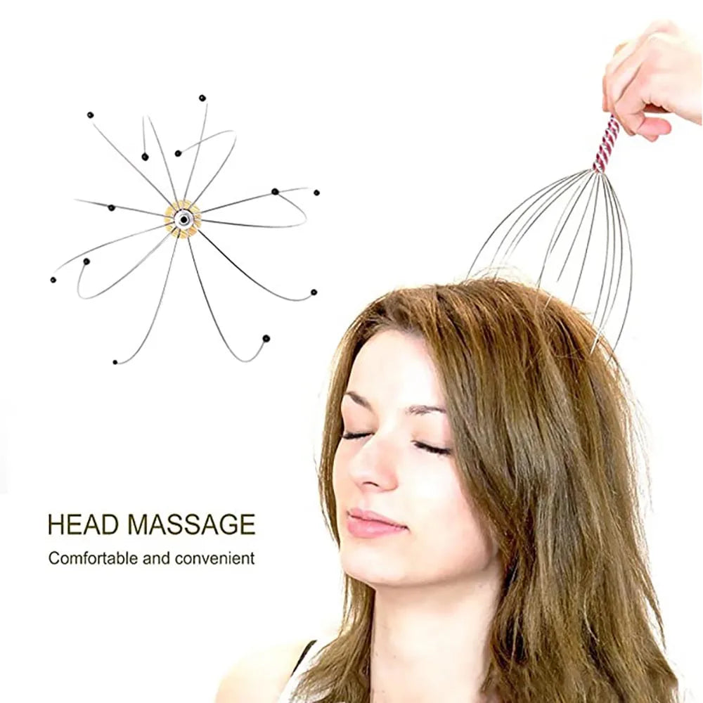 Octopus Head Massager - Scalp Scratcher for Daily Stress Relief 2 Pack Relaxation Treatment Tidesmit