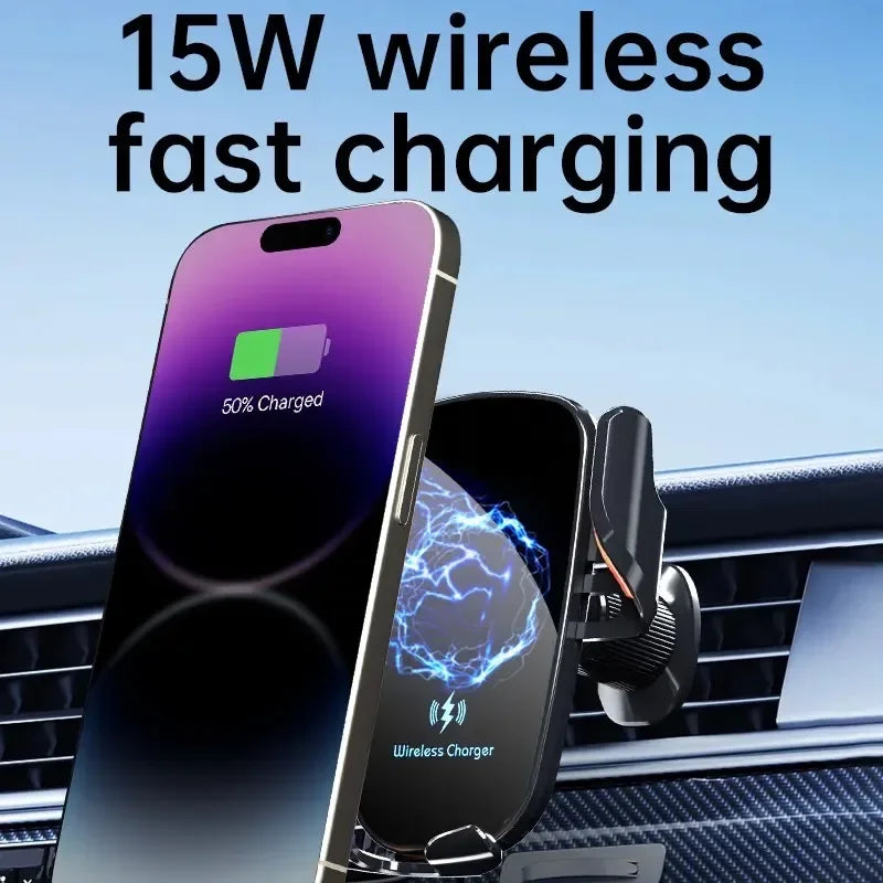 Wireless Car Charger Vent Mount - Qi Certified Fast Charging Tidesmit