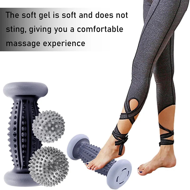 Foot Massage Roller and Spiky Ball Set for Targeted Muscle Relief Back Massage Instrument Tidesmit