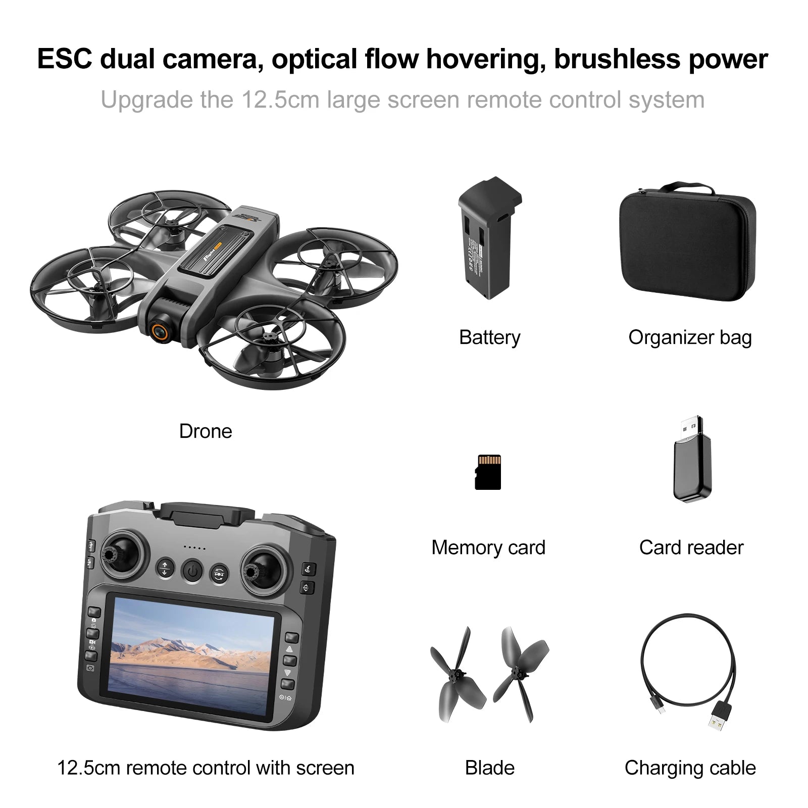 GPS Drone 8K Dual Camera with Obstacle Avoidance - Tidesmit Dark gray 8K 1B China Mainland Tidesmit