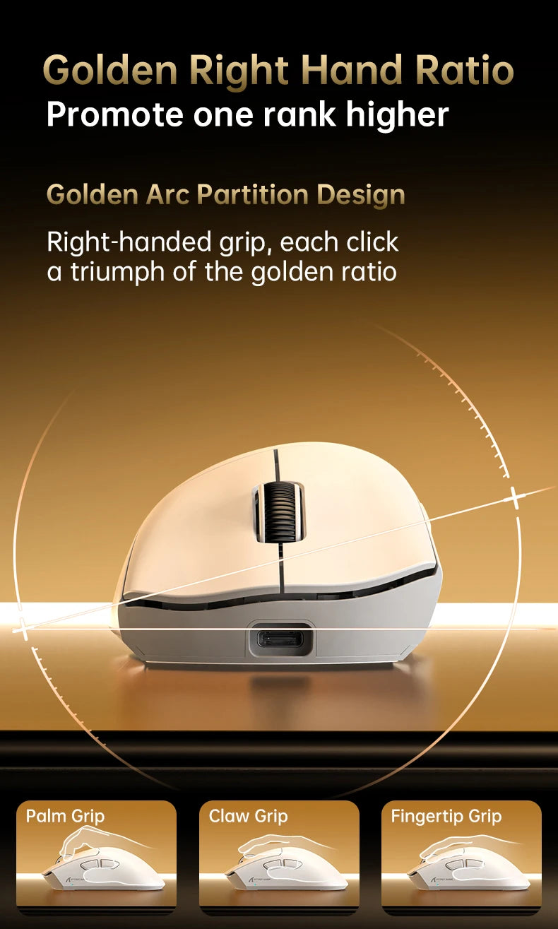 8K Receiver & V8 Wireless Mouse,Attack Shark PAW3950Max Sensor,0.168ms Key Delay and Golden Right Hand Design,Black/White Choice