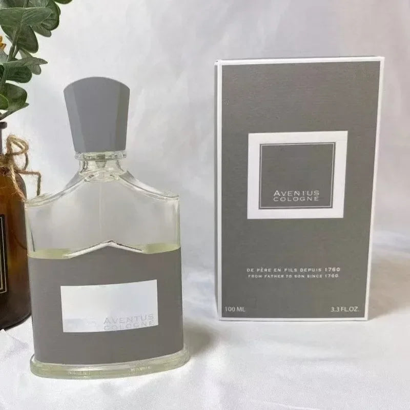 Aventus Cologne 100ml: Luxury fruity-floral long-lasting men’s fragrance in a grey signature flask bottle.