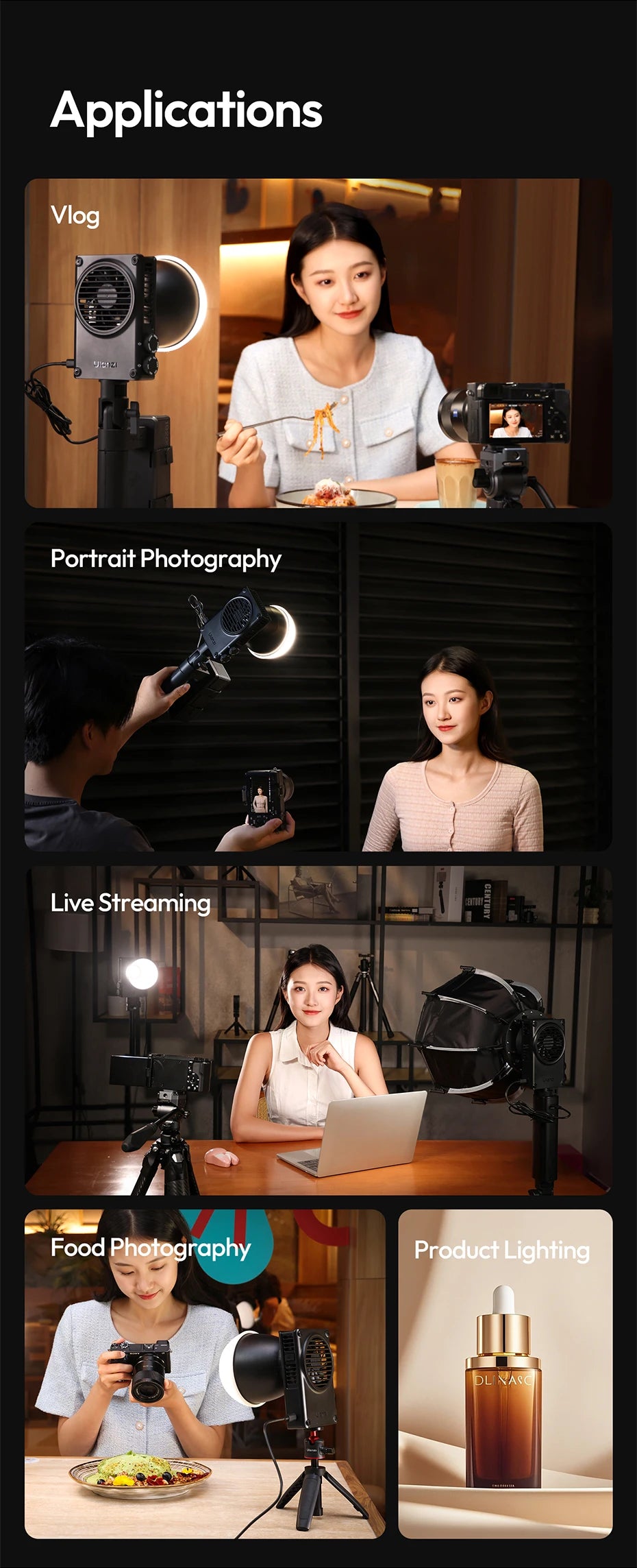 100W Portable COB LED Video Light - Adjustable Bi-Color Bowens Mount Tidesmit
